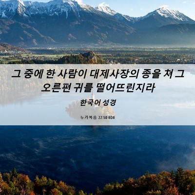 Picture 06 - 누가복음 22:50 KOR - 그 중에 한 사람이 대제사장의 종을 - Bible Verse Picture