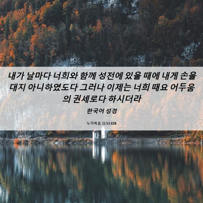 Picture 06 - 누가복음 22:53 KOR - 내가 날마다 너희와 함께 성전에 - Bible Verse Picture