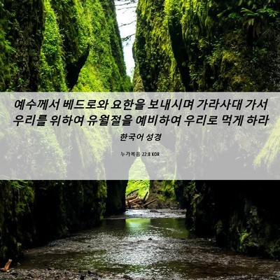 Picture 06 - 누가복음 22:8 KOR - 예수께서 베드로와 요한을 보내시며 - Bible Verse Picture
