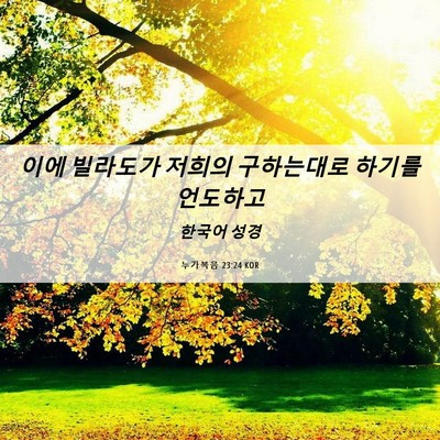 Picture 06 - 누가복음 23:24 KOR - 이에 빌라도가 저희의 구하는대로 - Bible Verse Picture