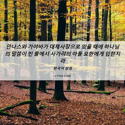 Picture 06 - 누가복음 3:2 KOR - 안나스와 가야바가 대제사장으로 - Bible Verse Picture