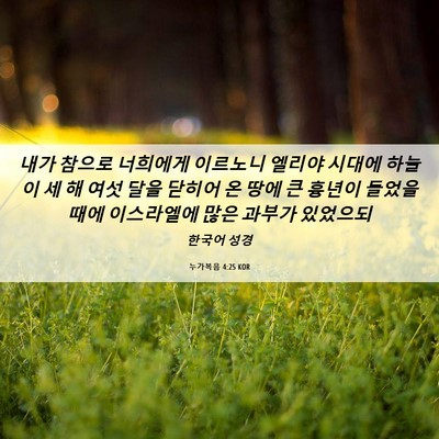 Picture 06 - 누가복음 4:25 KOR - 내가 참으로 너희에게 이르노니 - Bible Verse Picture