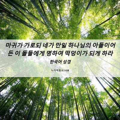 Picture 06 - 누가복음 4:3 KOR - 마귀가 가로되 네가 만일 하나님의 - Bible Verse Picture