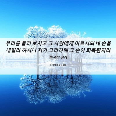 Picture 06 - 누가복음 6:10 KOR - 무리를 둘러 보시고 그 사람에게 - Bible Verse Picture