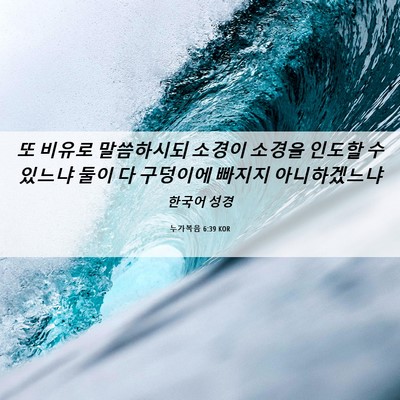 Picture 06 - 누가복음 6:39 KOR - 또 비유로 말씀하시되 소경이 소경을 - Bible Verse Picture