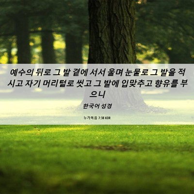 Picture 06 - 누가복음 7:38 KOR - 예수의 뒤로 그 발 곁에 서서 울며 - Bible Verse Picture