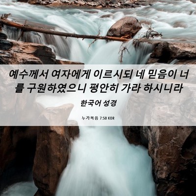 Picture 06 - 누가복음 7:50 KOR - 예수께서 여자에게 이르시되 네 - Bible Verse Picture