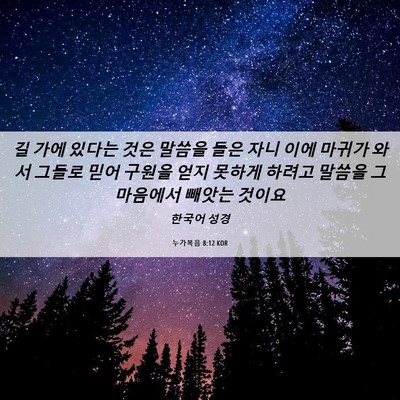 Picture 06 - 누가복음 8:12 KOR - 길 가에 있다는 것은 말씀을 들은 - Bible Verse Picture