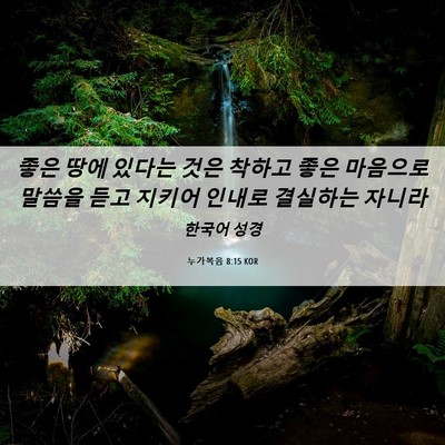 Picture 06 - 누가복음 8:15 KOR - 좋은 땅에 있다는 것은 착하고 좋은 - Bible Verse Picture