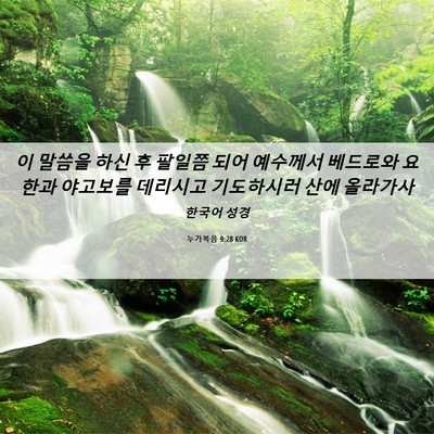 Picture 06 - 누가복음 9:28 KOR - 이 말씀을 하신 후 팔일쯤 되어 - Bible Verse Picture