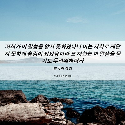 Picture 06 - 누가복음 9:45 KOR - 저희가 이 말씀을 알지 못하였나니 - Bible Verse Picture