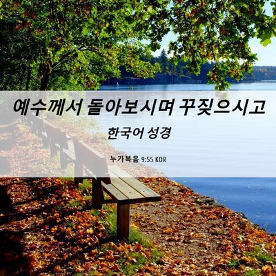 Picture 06 - 누가복음 9:55 KOR - 예수께서 돌아보시며 - Bible Verse Picture