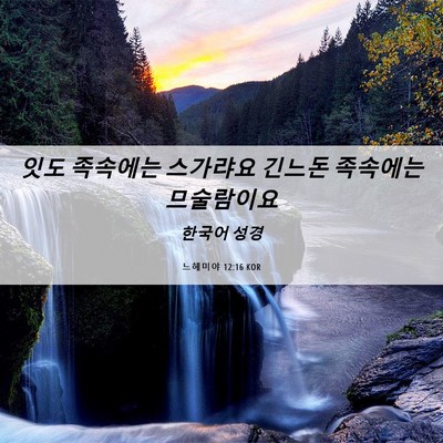 Picture 06 - 느헤미야 12:16 KOR - 잇도 족속에는 스가랴요 긴느돈 - Bible Verse Picture