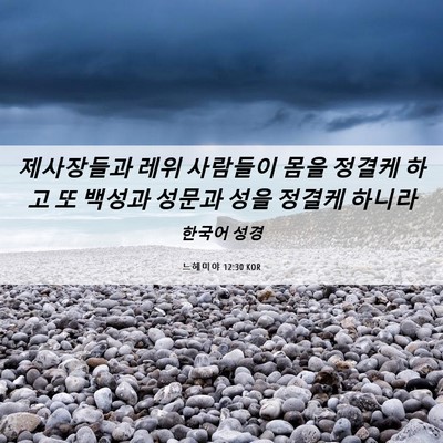 Picture 06 - 느헤미야 12:30 KOR - 제사장들과 레위 사람들이 몸을 - Bible Verse Picture
