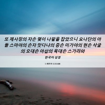 Picture 06 - 느헤미야 12:35 KOR - 또 제사장의 자손 몇이 나팔을 - Bible Verse Picture