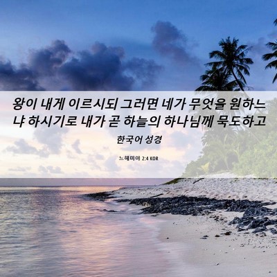 Picture 06 - 느헤미야 2:4 KOR - 왕이 내게 이르시되 그러면 네가 - Bible Verse Picture