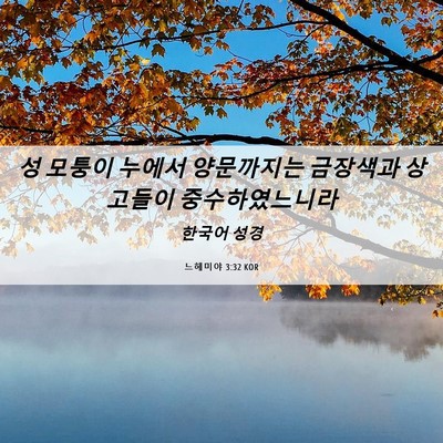 Picture 06 - 느헤미야 3:32 KOR - 성 모퉁이 누에서 양문까지는 - Bible Verse Picture
