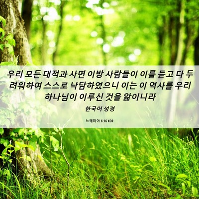Picture 06 - 느헤미야 6:16 KOR - 우리 모든 대적과 사면 이방 - Bible Verse Picture