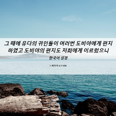 Picture 06 - 느헤미야 6:17 KOR - 그 때에 유다의 귀인들이 여러번 - Bible Verse Picture