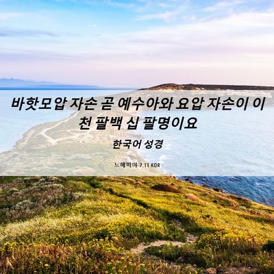 Picture 06 - 느헤미야 7:11 KOR - 바핫모압 자손 곧 예수아와 요압 - Bible Verse Picture