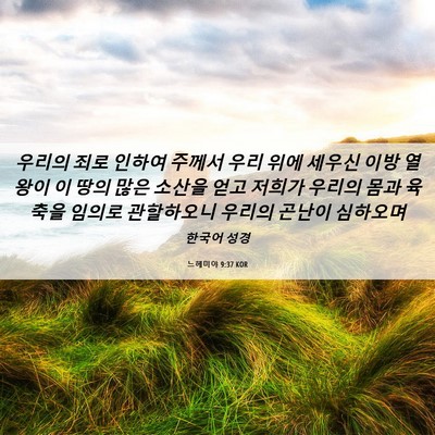 Picture 06 - 느헤미야 9:37 KOR - 우리의 죄로 인하여 주께서 우리 - Bible Verse Picture
