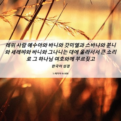 Picture 06 - 느헤미야 9:4 KOR - 레위 사람 예수아와 바니와 갓미엘과 - Bible Verse Picture