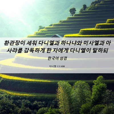 Picture 06 - 다니엘 1:11 KOR - 환관장이 세워 다니엘과 하나냐와 - Bible Verse Picture