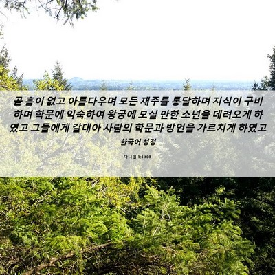Picture 06 - 다니엘 1:4 KOR - 곧 흠이 없고 아름다우며 모든 - Bible Verse Picture