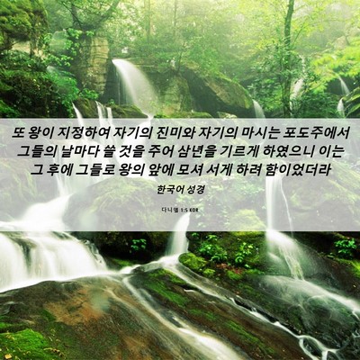 Picture 06 - 다니엘 1:5 KOR - 또 왕이 지정하여 자기의 진미와 - Bible Verse Picture