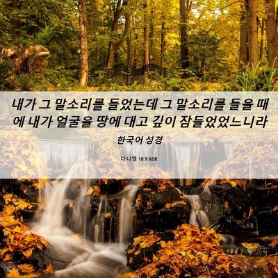 Picture 06 - 다니엘 10:9 KOR - 내가 그 말소리를 들었는데 그 - Bible Verse Picture