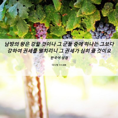 Picture 06 - 다니엘 11:5 KOR - 남방의 왕은 강할 것이나 그 군들 - Bible Verse Picture