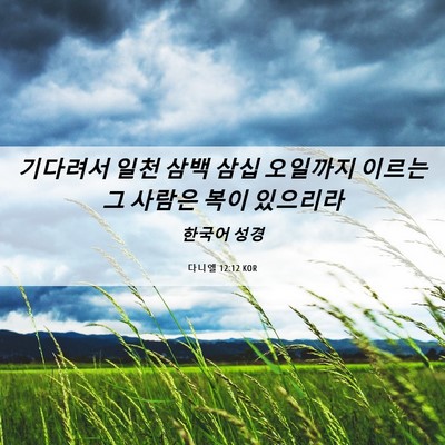 Picture 06 - 다니엘 12:12 KOR - 기다려서 일천 삼백 삼십 오일까지 - Bible Verse Picture