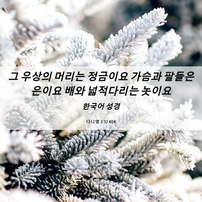 Picture 06 - 다니엘 2:32 KOR - 그 우상의 머리는 정금이요 가슴과 - Bible Verse Picture