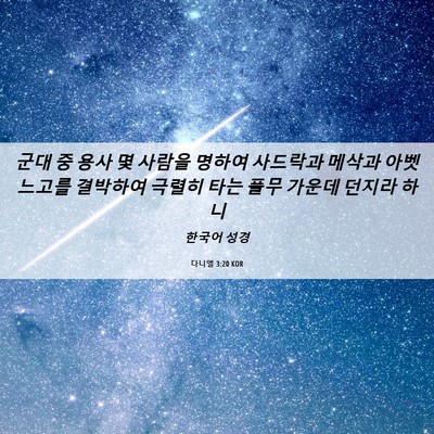Picture 06 - 다니엘 3:20 KOR - 군대 중 용사 몇 사람을 명하여 - Bible Verse Picture