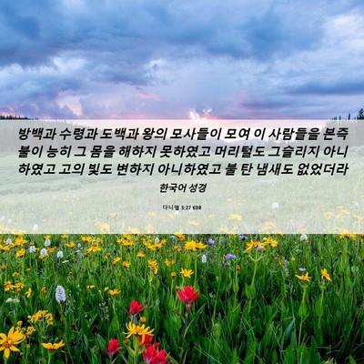 Picture 06 - 다니엘 3:27 KOR - 방백과 수령과 도백과 왕의 모사들이 - Bible Verse Picture