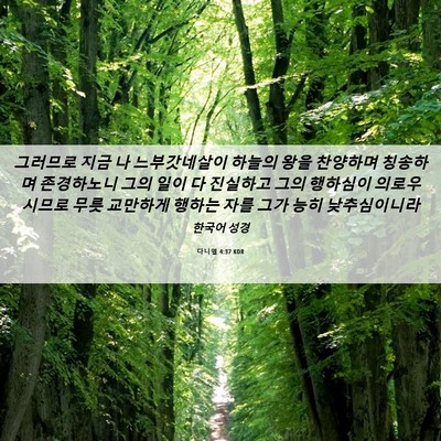 Picture 06 - 다니엘 4:37 KOR - 그러므로 지금 나 느부갓네살이 - Bible Verse Picture