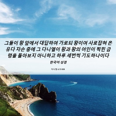 Picture 06 - 다니엘 6:13 KOR - 그들이 왕 앞에서 대답하여 가로되 - Bible Verse Picture