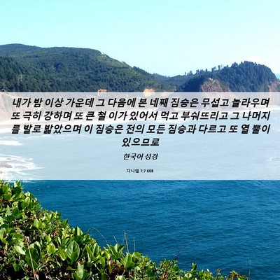 Picture 06 - 다니엘 7:7 KOR - 내가 밤 이상 가운데 그 다음에 본 - Bible Verse Picture