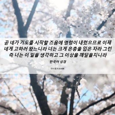 Picture 06 - 다니엘 9:23 KOR - 곧 네가 기도를 시작할 즈음에 - Bible Verse Picture