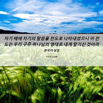 Picture 06 - 디도서 1:3 KOR - 자기 때에 자기의 말씀을 전도로 - Bible Verse Picture