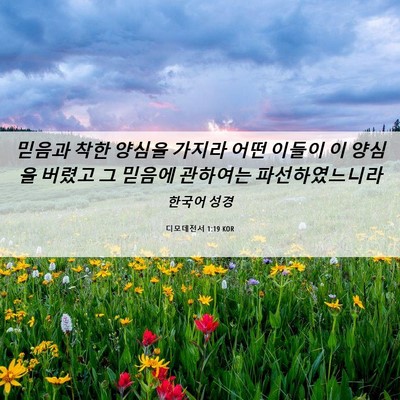 Picture 06 - 디모데전서 1:19 KOR - 믿음과 착한 양심을 가지라 어떤 - Bible Verse Picture