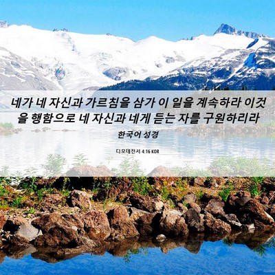 Picture 06 - 디모데전서 4:16 KOR - 네가 네 자신과 가르침을 삼가 이 - Bible Verse Picture
