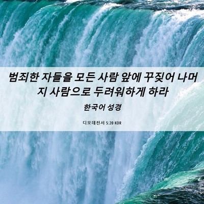 Picture 06 - 디모데전서 5:20 KOR - 범죄한 자들을 모든 사람 앞에 - Bible Verse Picture