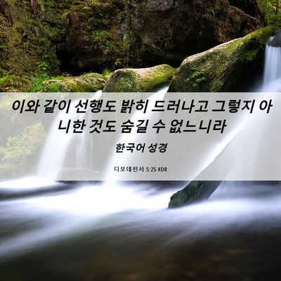 Picture 06 - 디모데전서 5:25 KOR - 이와 같이 선행도 밝히 드러나고 - Bible Verse Picture