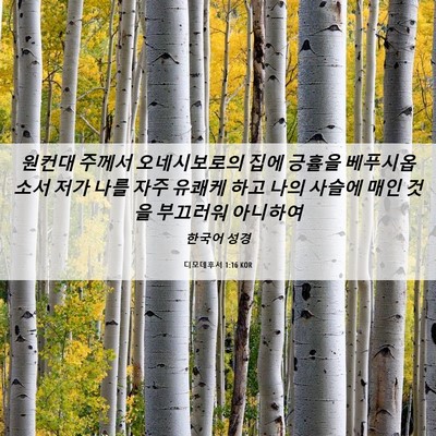 Picture 06 - 디모데후서 1:16 KOR - 원컨대 주께서 오네시보로의 집에 - Bible Verse Picture