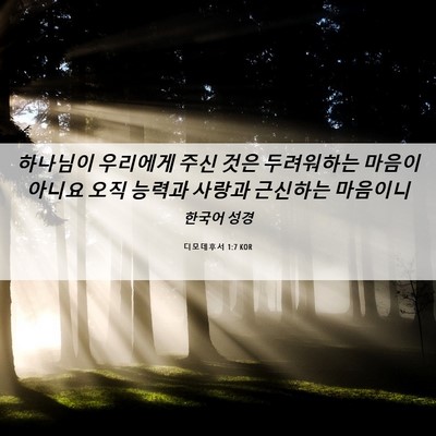 Picture 06 - 디모데후서 1:7 KOR - 하나님이 우리에게 주신 것은 - Bible Verse Picture