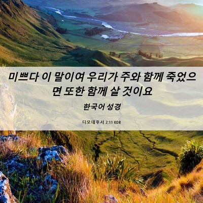 Picture 06 - 디모데후서 2:11 KOR - 미쁘다 이 말이여 우리가 주와 함께 - Bible Verse Picture