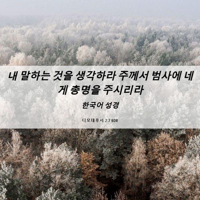 Picture 06 - 디모데후서 2:7 KOR - 내 말하는 것을 생각하라 주께서 - Bible Verse Picture