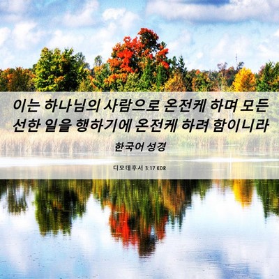 Picture 06 - 디모데후서 3:17 KOR - 이는 하나님의 사람으로 온전케 하며 - Bible Verse Picture