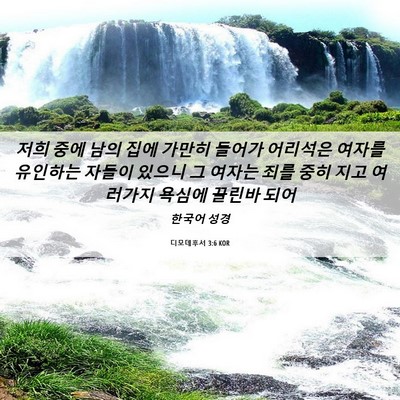 Picture 06 - 디모데후서 3:6 KOR - 저희 중에 남의 집에 가만히 들어가 - Bible Verse Picture